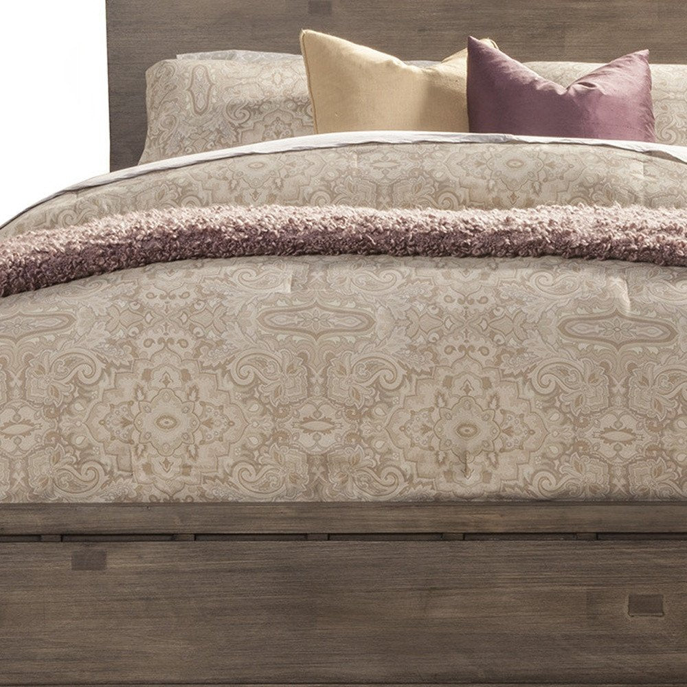 Gray Distressed Wood King Bed Frame HomeRoots