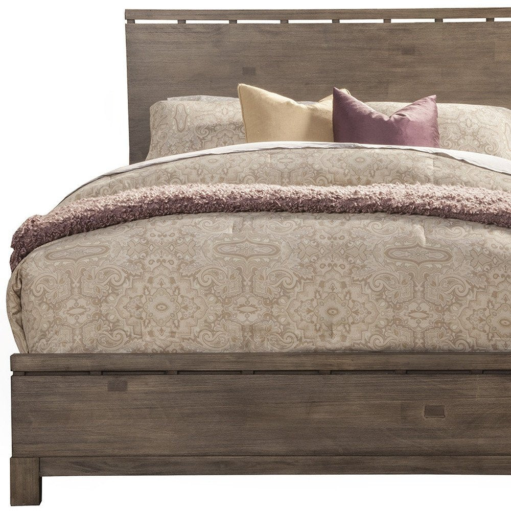 Gray Distressed Wood King Bed Frame HomeRoots