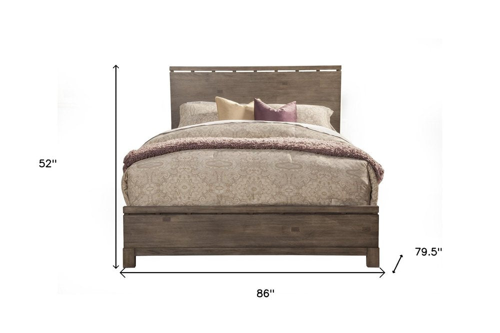 Gray Distressed Wood King Bed Frame HomeRoots