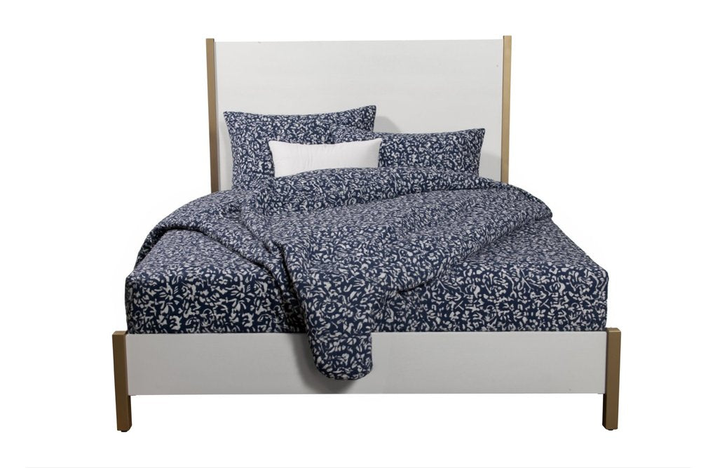 Gold And White Wood Queen Bed Frame HomeRoots