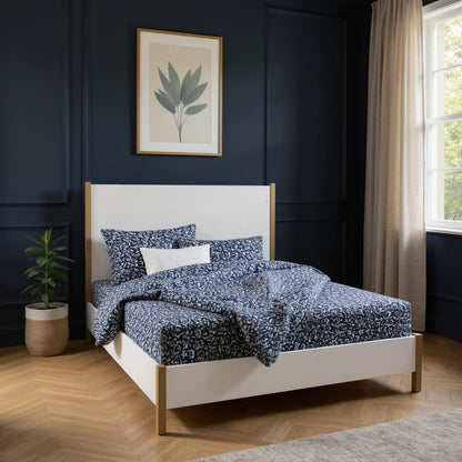 Gold And White Wood Queen Bed Frame HomeRoots