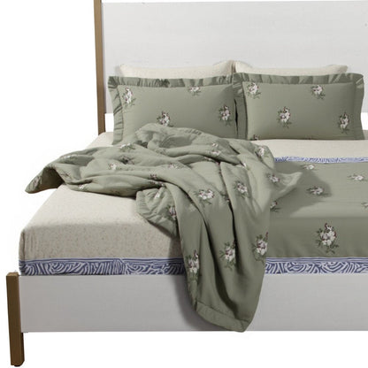 Natural and White Solid Wood And Upholstery King Bed Frame HomeRoots