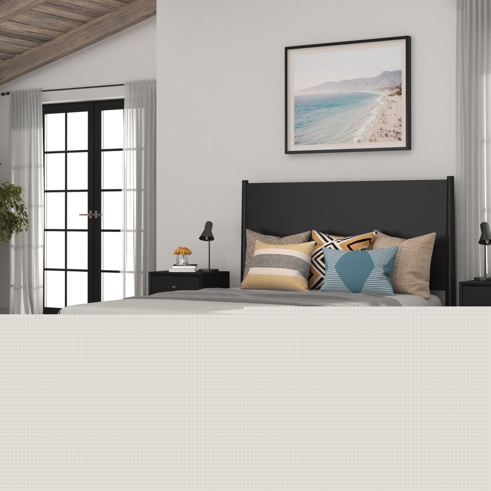 Black Solid Wood Queen Bed Frame HomeRoots