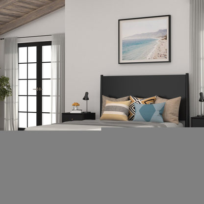 Black Solid Wood Queen Bed Frame HomeRoots