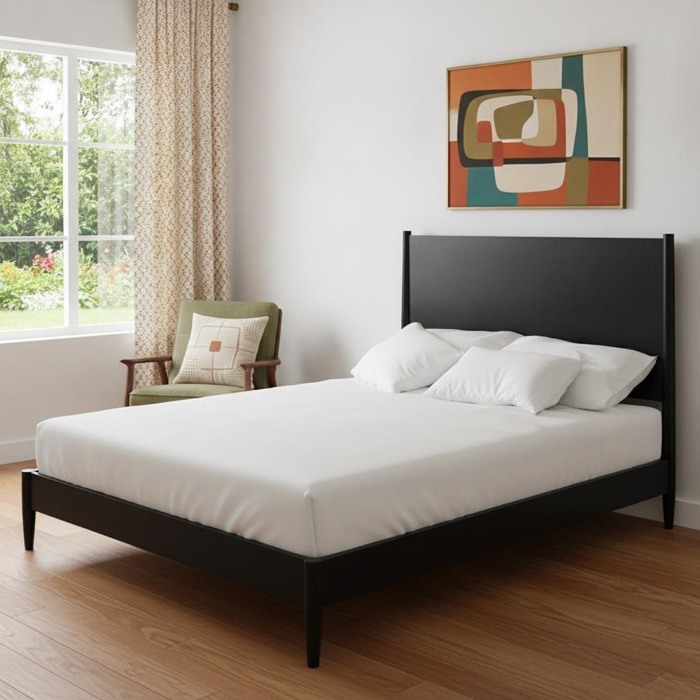 Black Solid Wood California King Bed Frame HomeRoots