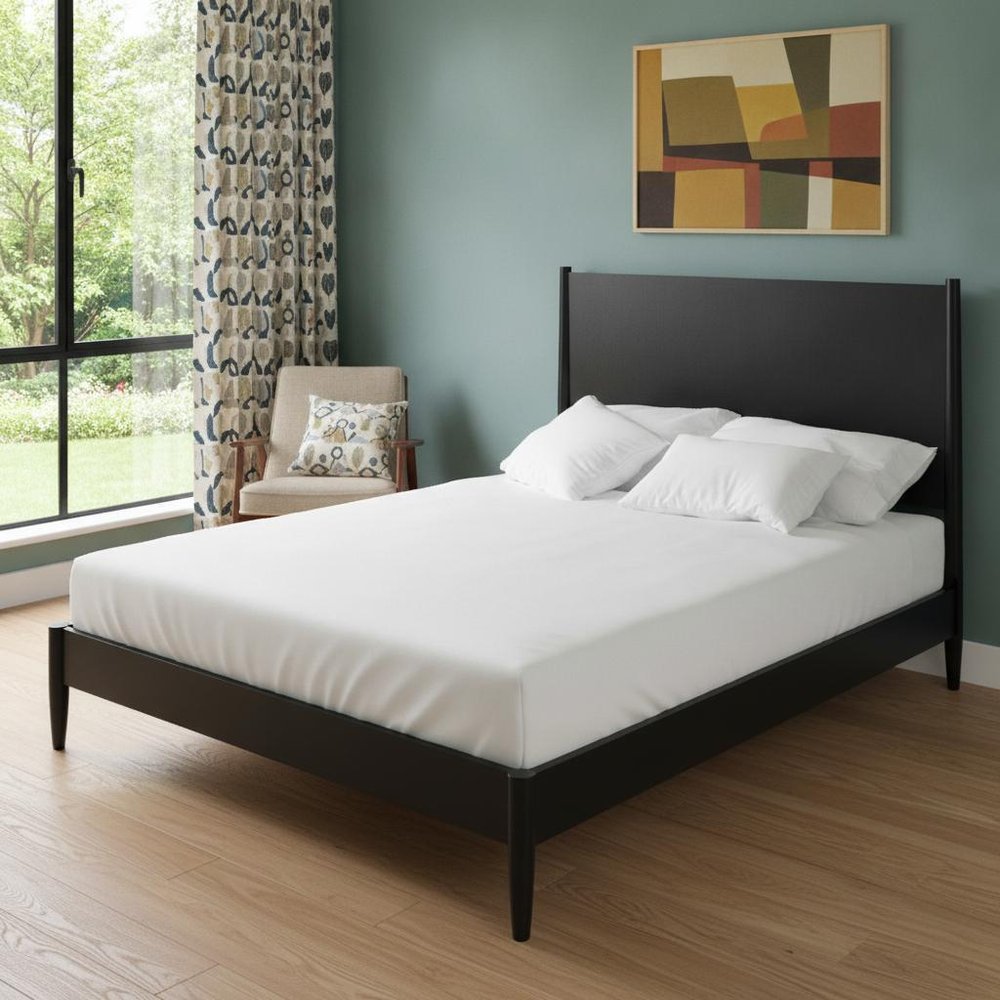 Black Solid Wood King Bed Frame — view 6
