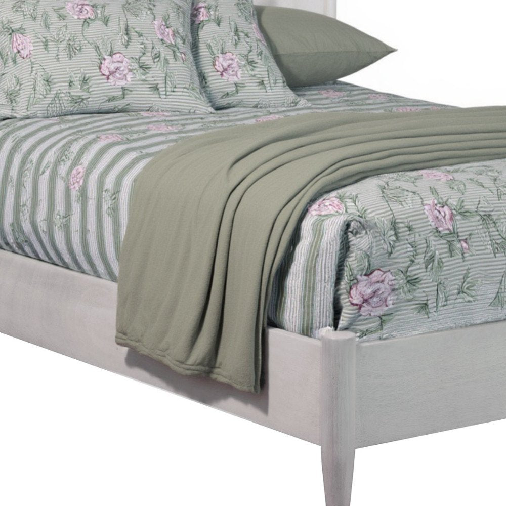 Gray Solid Wood Queen Bed Frame HomeRoots