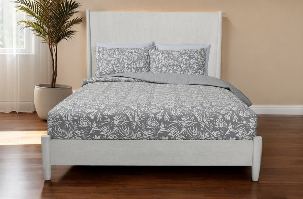 Gray Solid Wood California King Bed Frame HomeRoots
