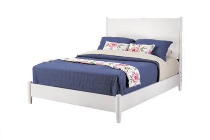 White Solid Wood Queen Bed Frame HomeRoots