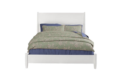 White Solid Wood Queen Bed Frame HomeRoots