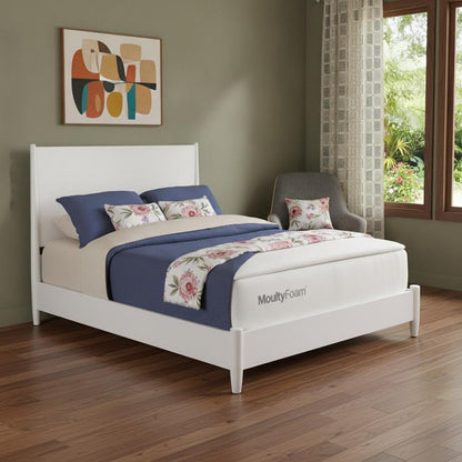White Solid Wood Queen Bed Frame HomeRoots