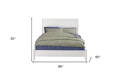 White Solid Wood Queen Bed Frame HomeRoots