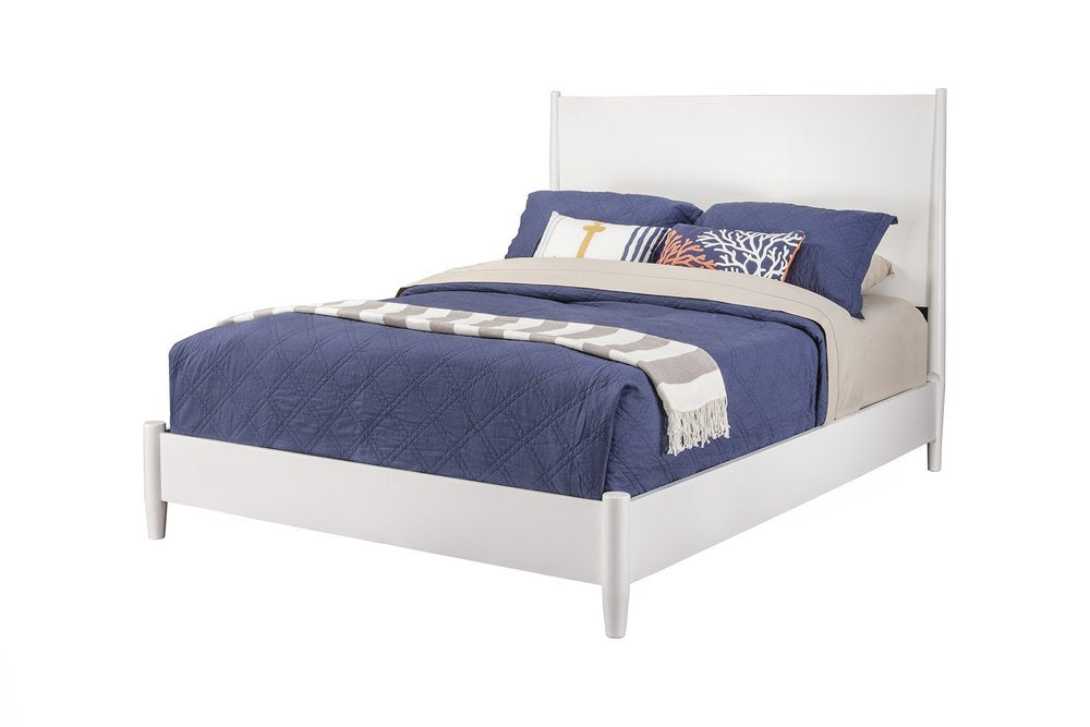 White Solid Wood King Bed Frame HomeRoots