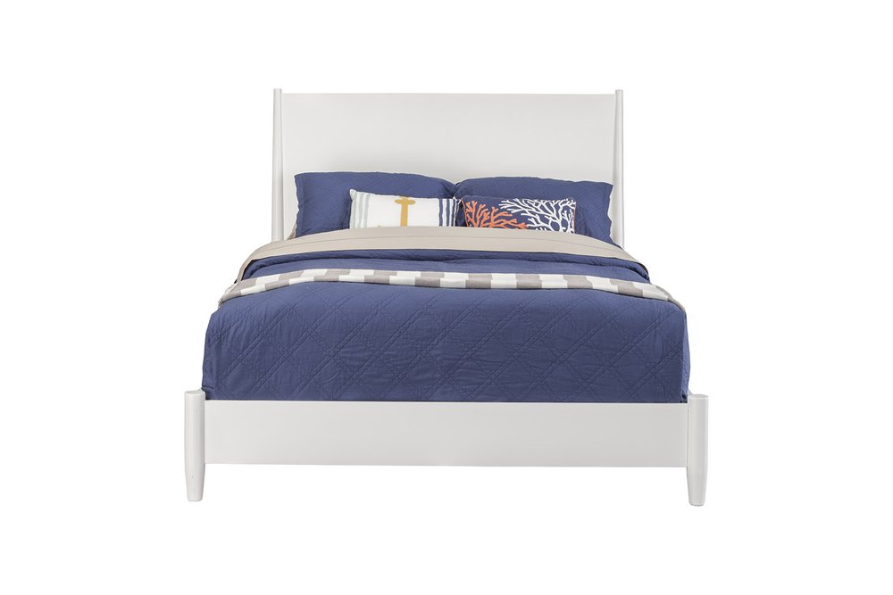 White Solid Wood King Bed Frame HomeRoots