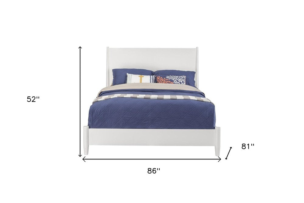 White Solid Wood King Bed Frame HomeRoots