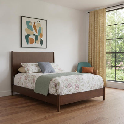 Brown Solid Wood Queen Bed Frame HomeRoots