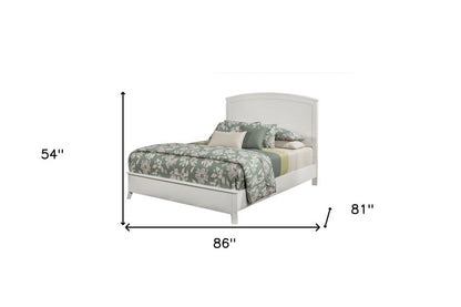 White Solid Wood King Bed Frame HomeRoots
