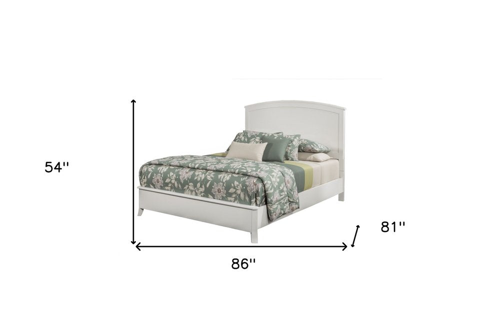 White Solid Wood King Bed Frame — view 7