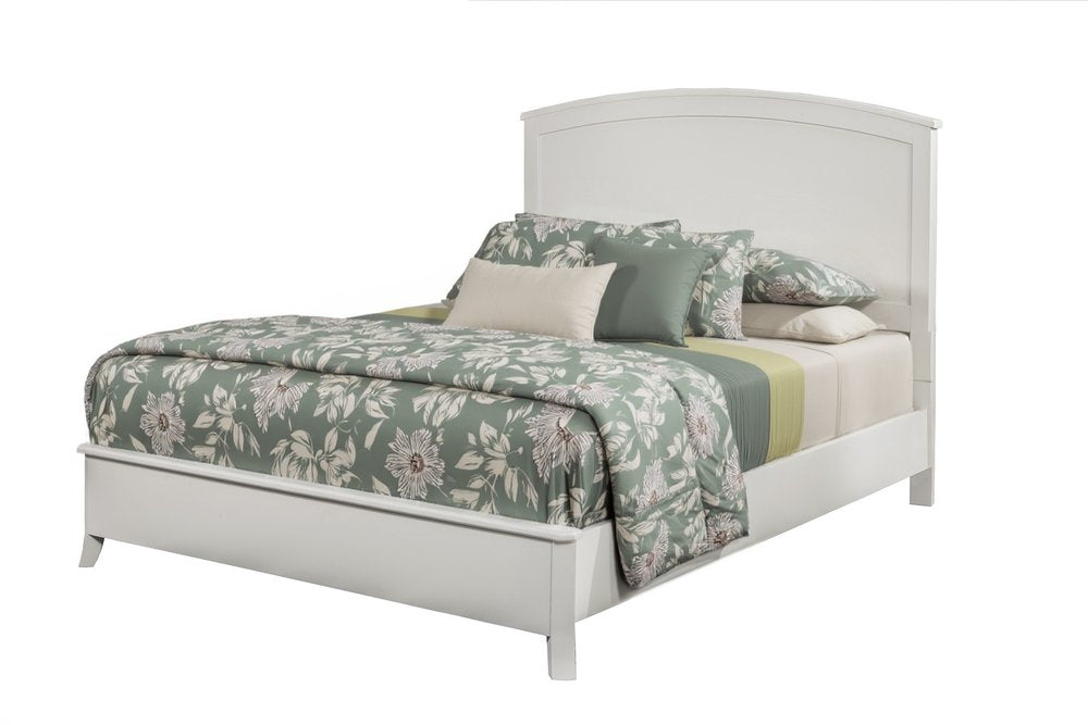 White Solid Wood King Bed Frame — view 3