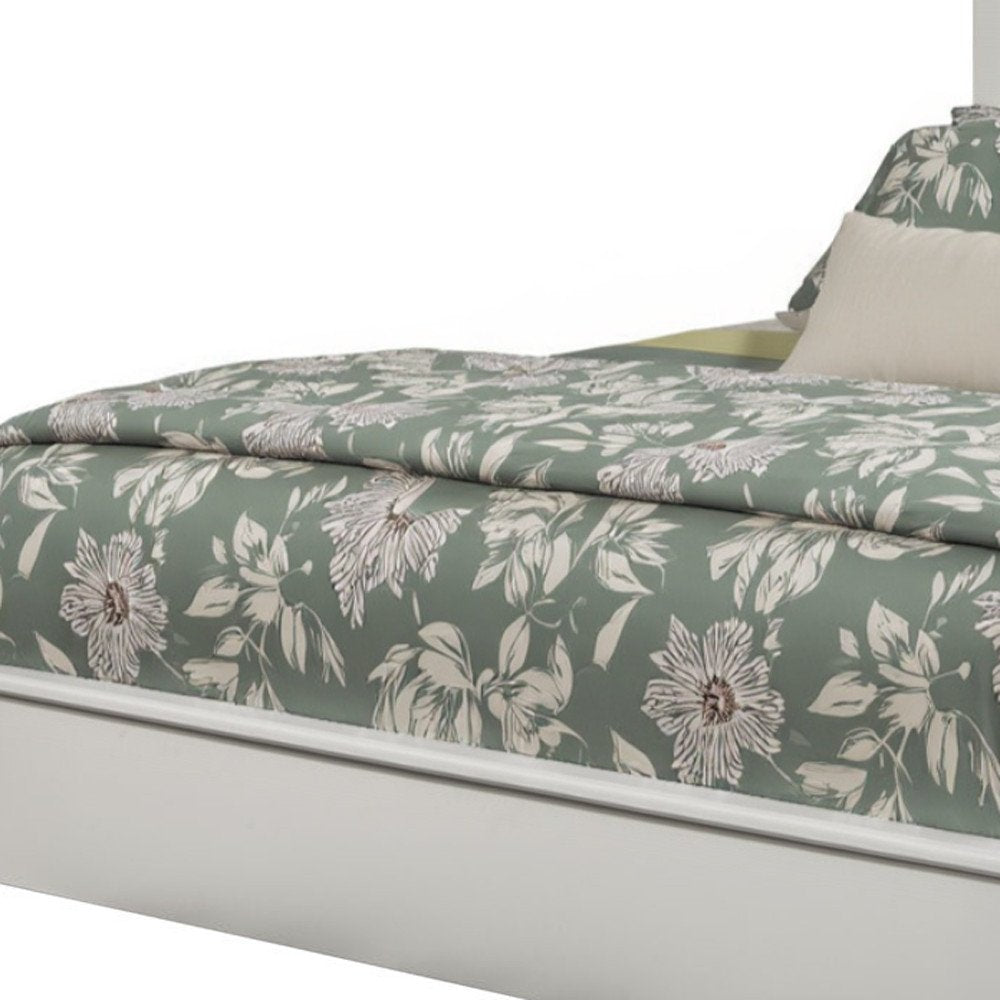 White Solid Wood King Bed Frame — view 5