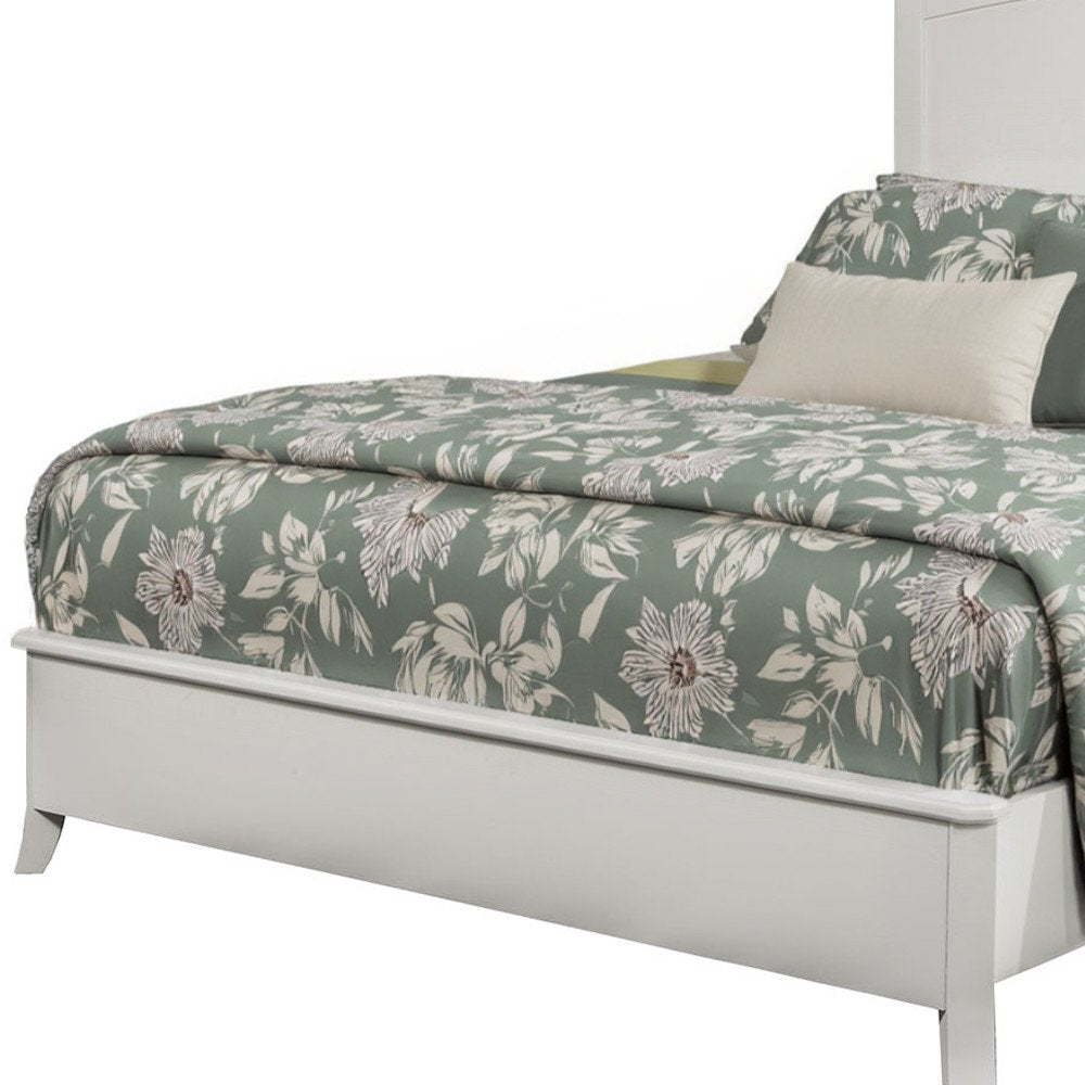 White Solid Wood King Bed Frame — view 6