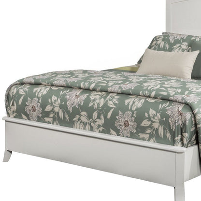 White Solid Wood King Bed Frame