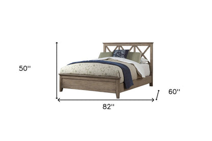 Brown Cross Back Solid Wood Full Bed Frame HomeRoots
