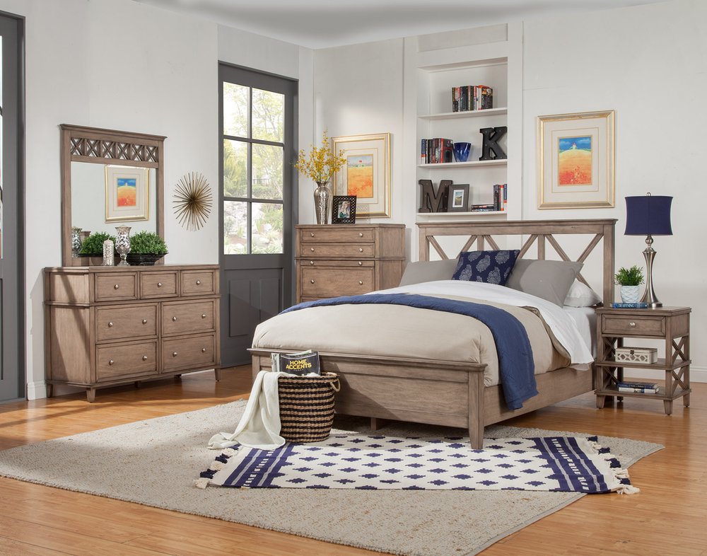Brown Cross Back Solid Wood Full Bed Frame HomeRoots
