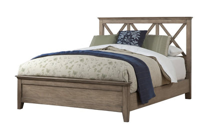 Brown Cross Back Solid Wood Full Bed Frame HomeRoots