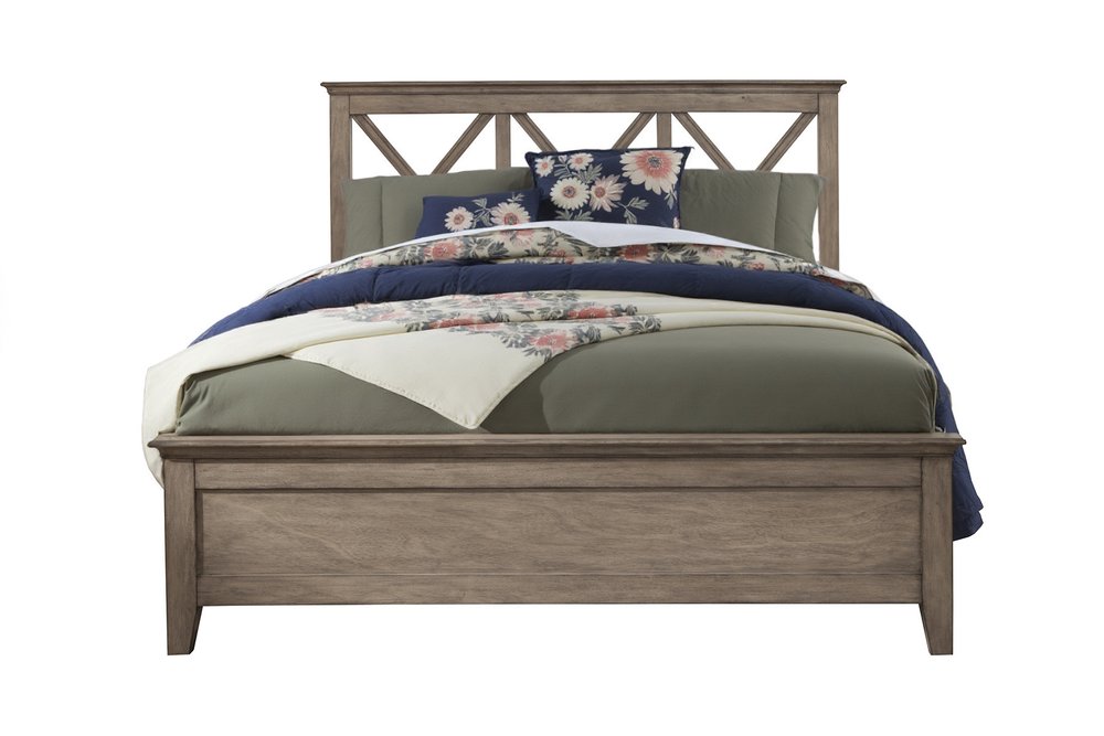Brown Cross Back Solid Wood Full Bed Frame HomeRoots