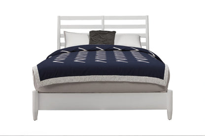White Slat Back Solid Wood Full Bed Frame HomeRoots