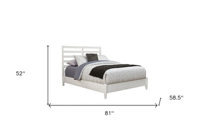 White Slat Back Solid Wood Full Bed Frame HomeRoots