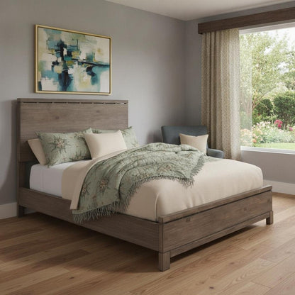 Gray Distressed Solid Wood Full Bed Frame HomeRoots