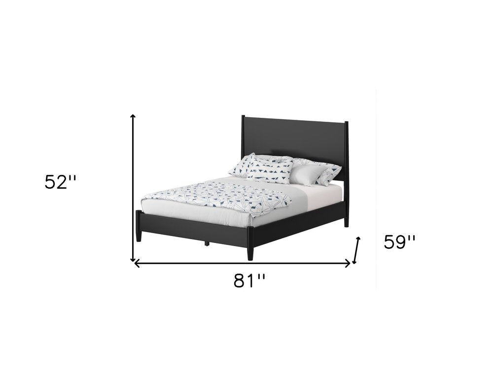 Black Solid Wood Full Bed Frame HomeRoots