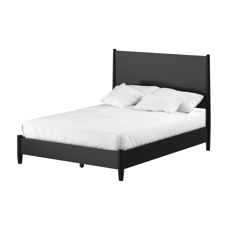 Black Solid Wood Full Bed Frame HomeRoots