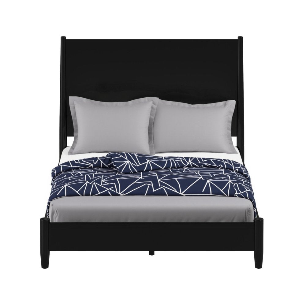 Black Solid Wood Full Bed Frame HomeRoots