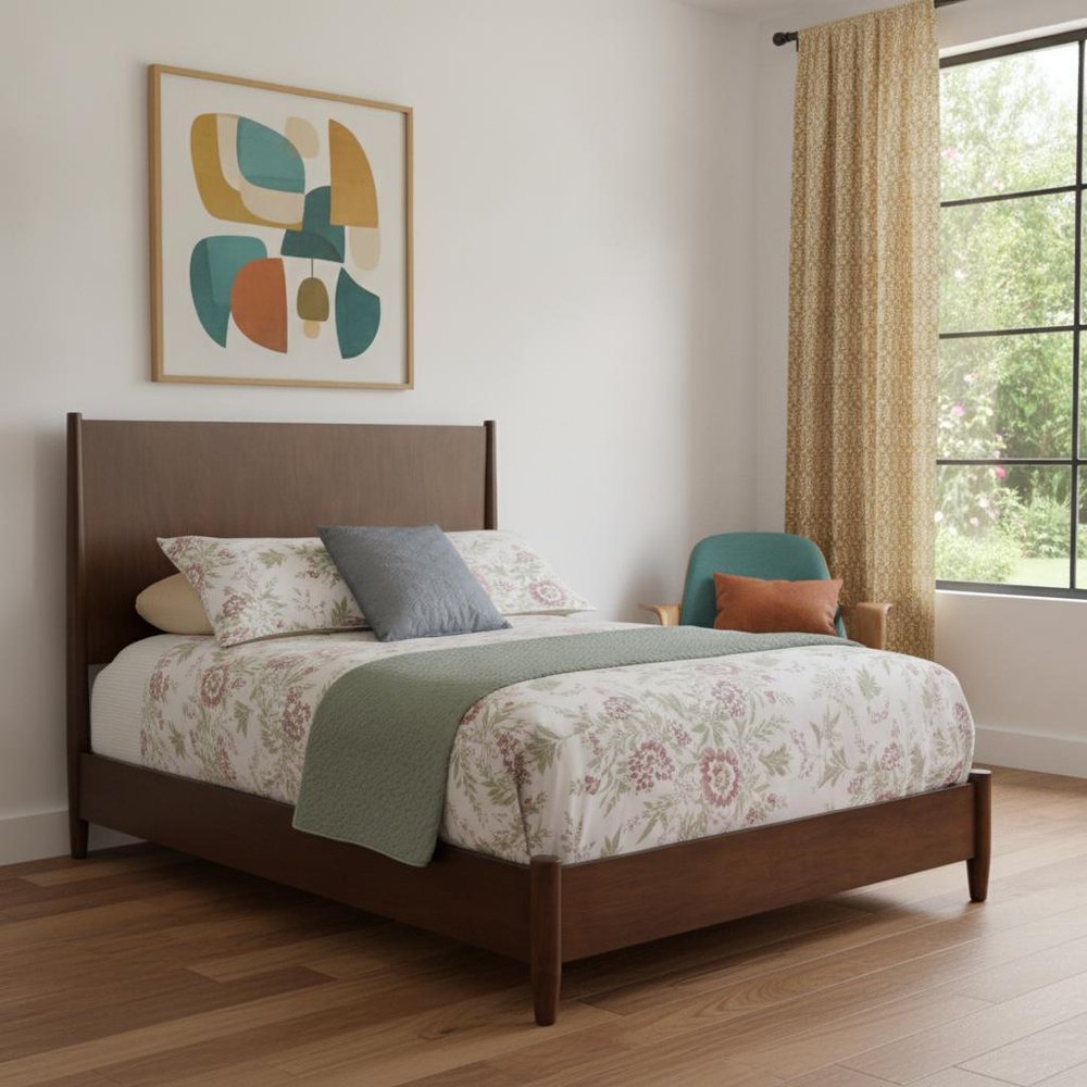 Brown Solid Wood Full Bed Frame HomeRoots
