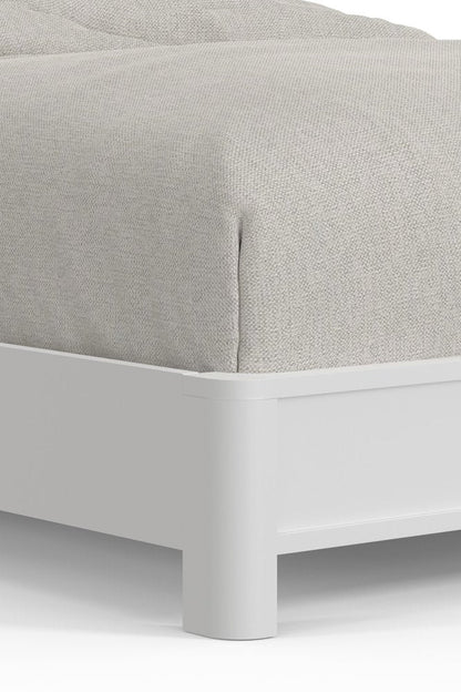 White Ribbed Texture Solid Wood Queen Bed Frame HomeRoots