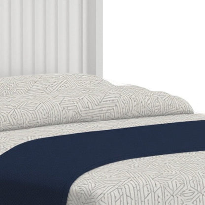 White Ribbed Texture Solid Wood Queen Bed Frame HomeRoots