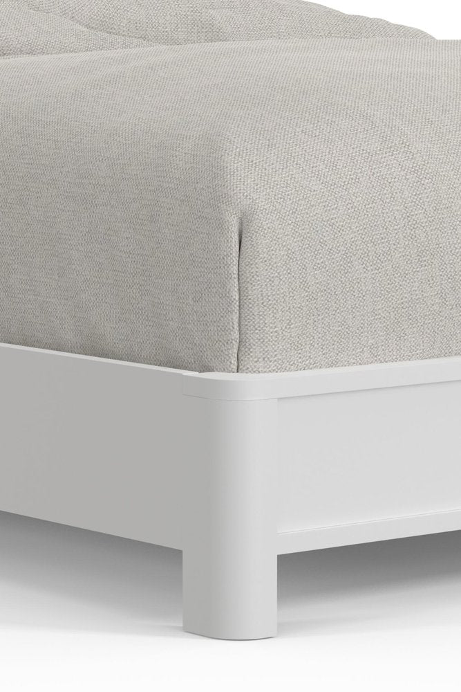 White Ribbed Texture Solid Wood California King Bed Frame HomeRoots