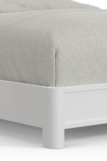 White Ribbed Texture Solid Wood California King Bed Frame HomeRoots
