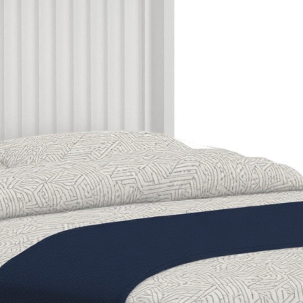 White Ribbed Texture Solid Wood California King Bed Frame HomeRoots
