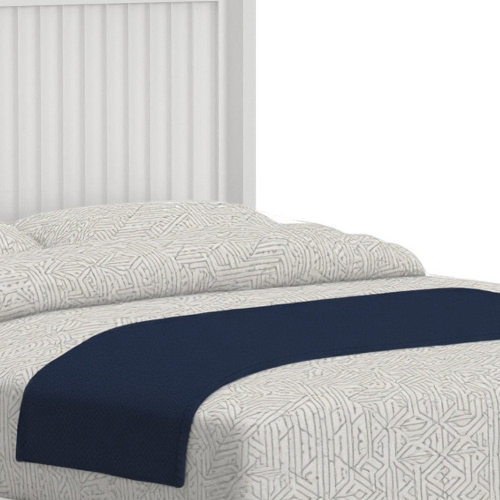 White Ribbed Texture Solid Wood King Bed Frame HomeRoots