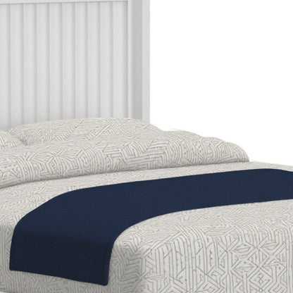 White Ribbed Texture Solid Wood King Bed Frame HomeRoots