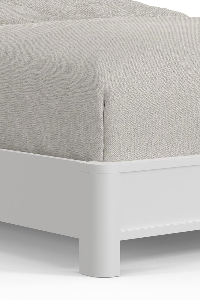 White Ribbed Texture Solid Wood King Bed Frame HomeRoots