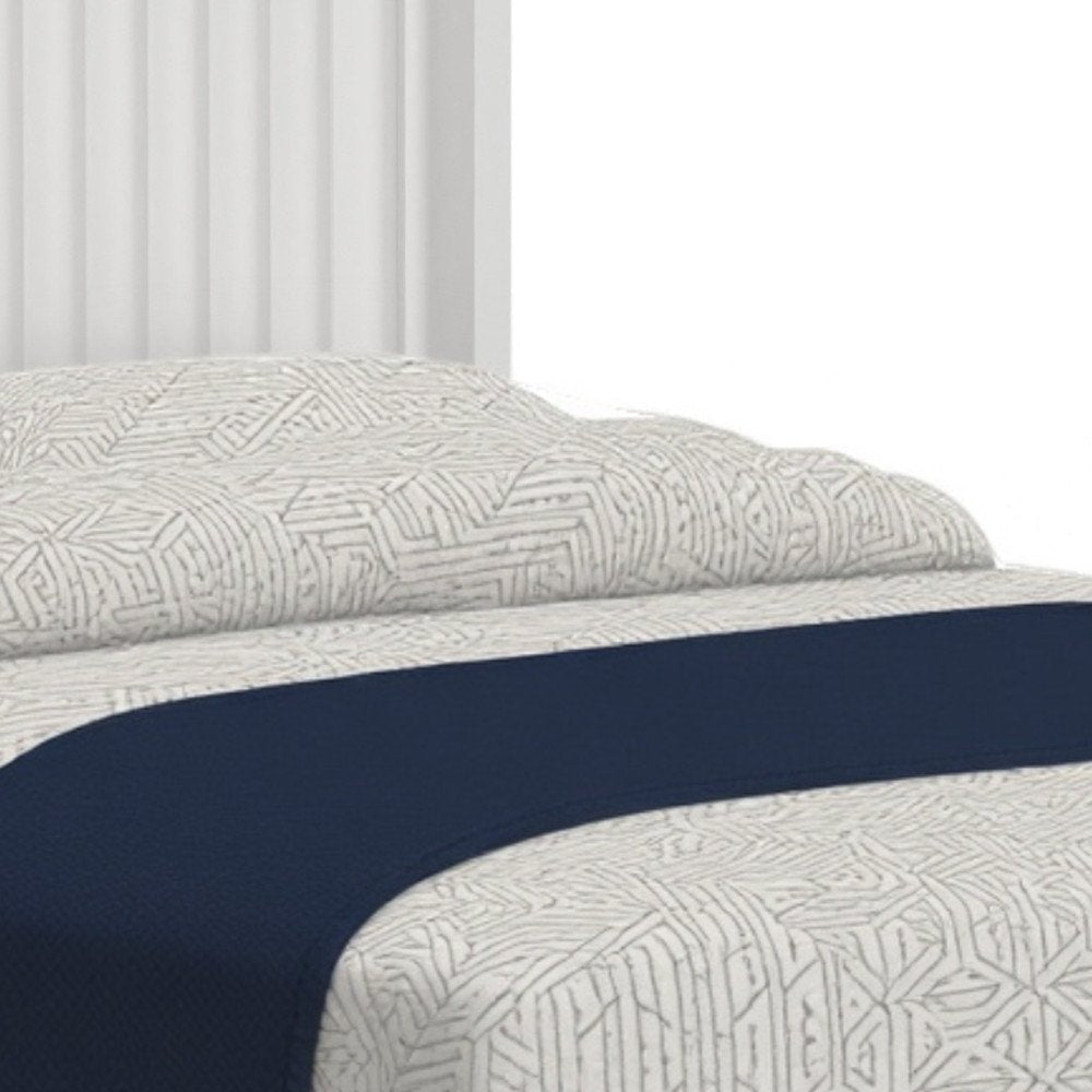 White Ribbed Texture Solid Wood King Bed Frame HomeRoots
