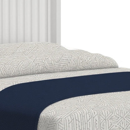 White Ribbed Texture Solid Wood King Bed Frame HomeRoots
