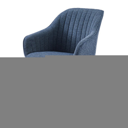 23" Blue Fabric And Natural Swivel Accent Arm Chair HomeRoots