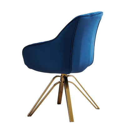 23" Blue And Gold Velvet Swivel Arm Chair HomeRoots