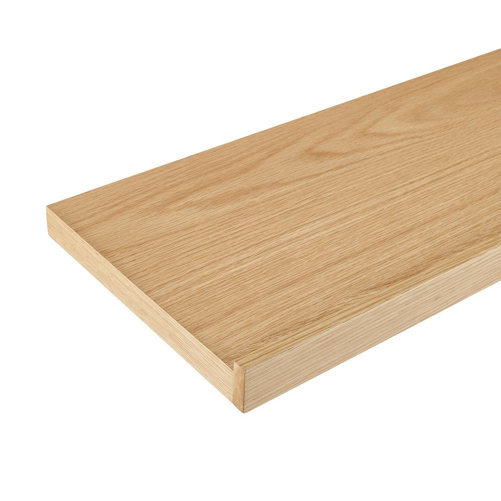 23" Oak Wood Wall Mounted Floating Shelf HomeRoots